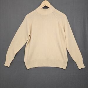 Vintage Talbott Traveler Top Womens 40 US M/L Cream Long Sleeve Stretch Zip Back
